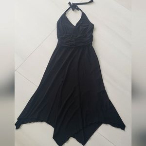 Black long Assymetrical dress